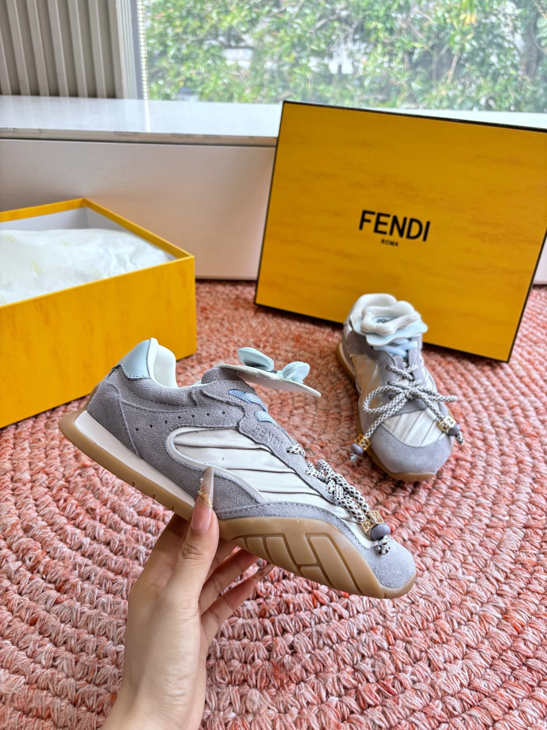 🌾G029顶级品质𝐅𝐄𝐍𝐃𝐈｜26春夏新款Wave Pulsea魔术贴德训阿甘鞋把春天穿在脚上立体花朵装