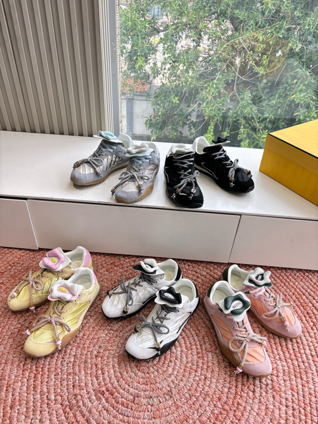 🌾G029顶级品质𝐅𝐄𝐍𝐃𝐈｜26春夏新款Wave Pulsea魔术贴德训阿甘鞋把春天穿在脚上立体花朵装