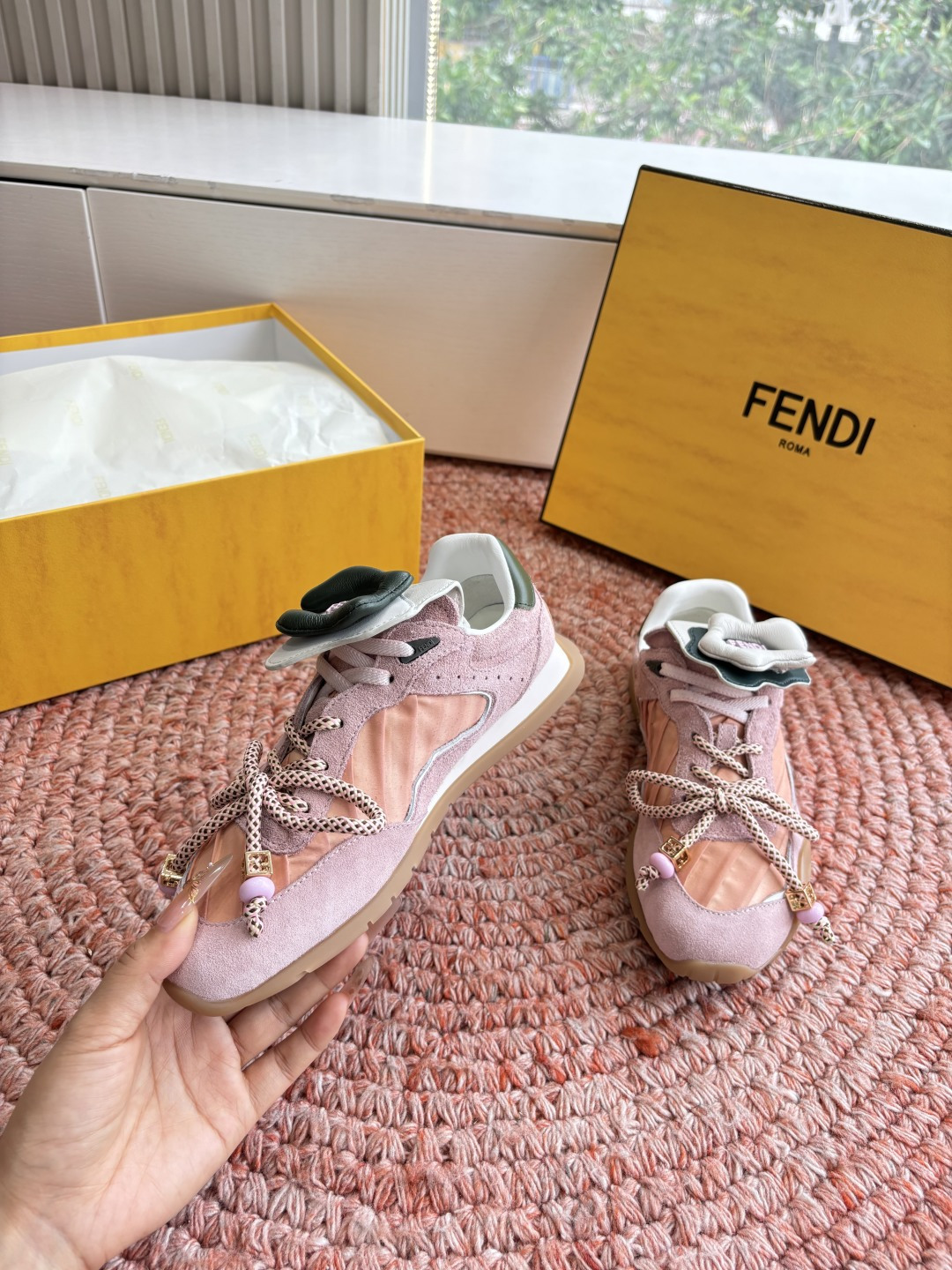 🌾G029顶级品质𝐅𝐄𝐍𝐃𝐈｜26春夏新款Wave Pulsea魔术贴德训阿甘鞋把春天穿在脚上立体花朵装