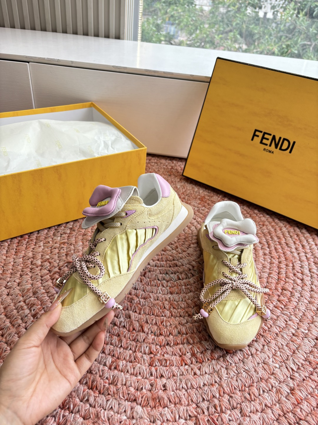 🌾G029顶级品质𝐅𝐄𝐍𝐃𝐈｜26春夏新款Wave Pulsea魔术贴德训阿甘鞋把春天穿在脚上立体花朵装