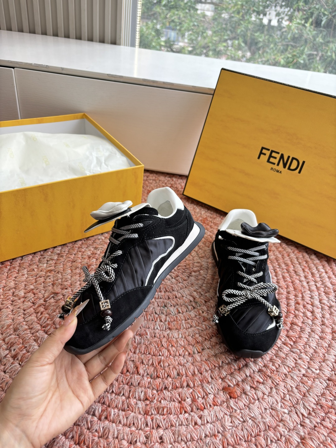 🌾G029顶级品质𝐅𝐄𝐍𝐃𝐈｜26春夏新款Wave Pulsea魔术贴德训阿甘鞋把春天穿在脚上立体花朵装