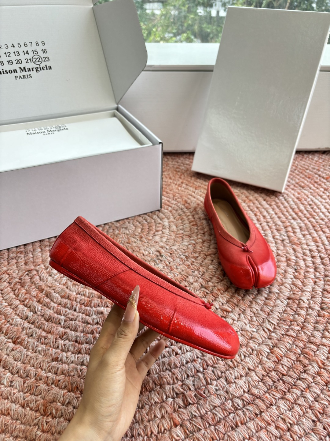 🌾G077代购级别2026 5Maison Margie马吉拉•分趾粗跟平底复古玛丽珍娃娃头苹果头芭蕾舞