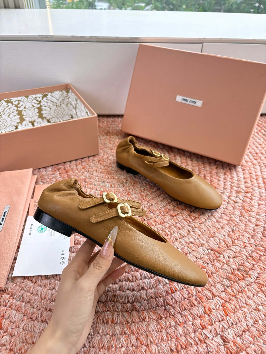 🌾G0286代购级独家上新Miu Miu2026真皮乐福鞋Zp开发 手工羊皮平底拖鞋秒杀市面版本Miu真