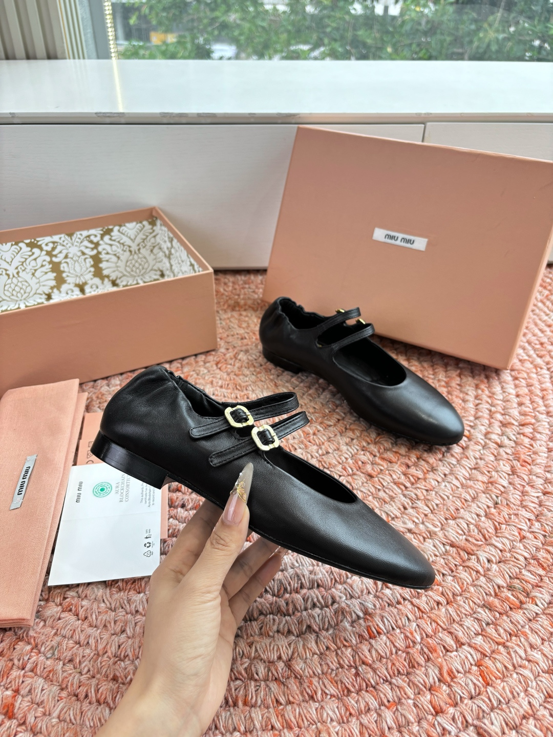 🌾G0286代购级独家上新Miu Miu2026真皮乐福鞋Zp开发 手工羊皮平底拖鞋秒杀市面版本Miu真