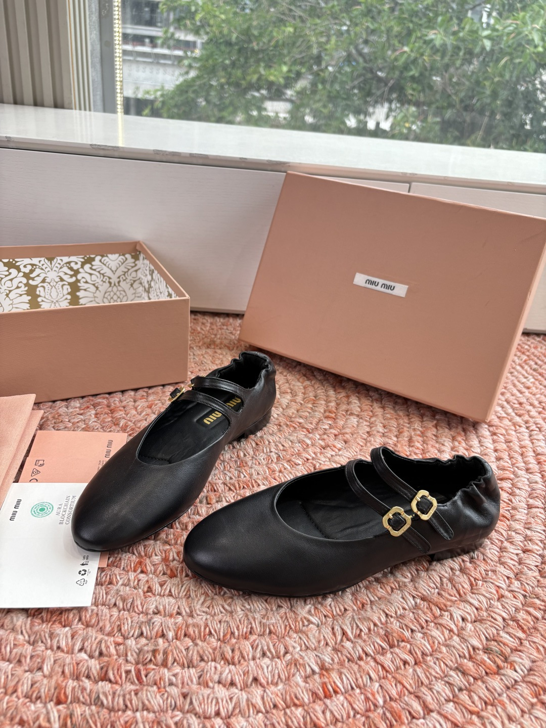 🌾G0286代购级独家上新Miu Miu2026真皮乐福鞋Zp开发 手工羊皮平底拖鞋秒杀市面版本Miu真