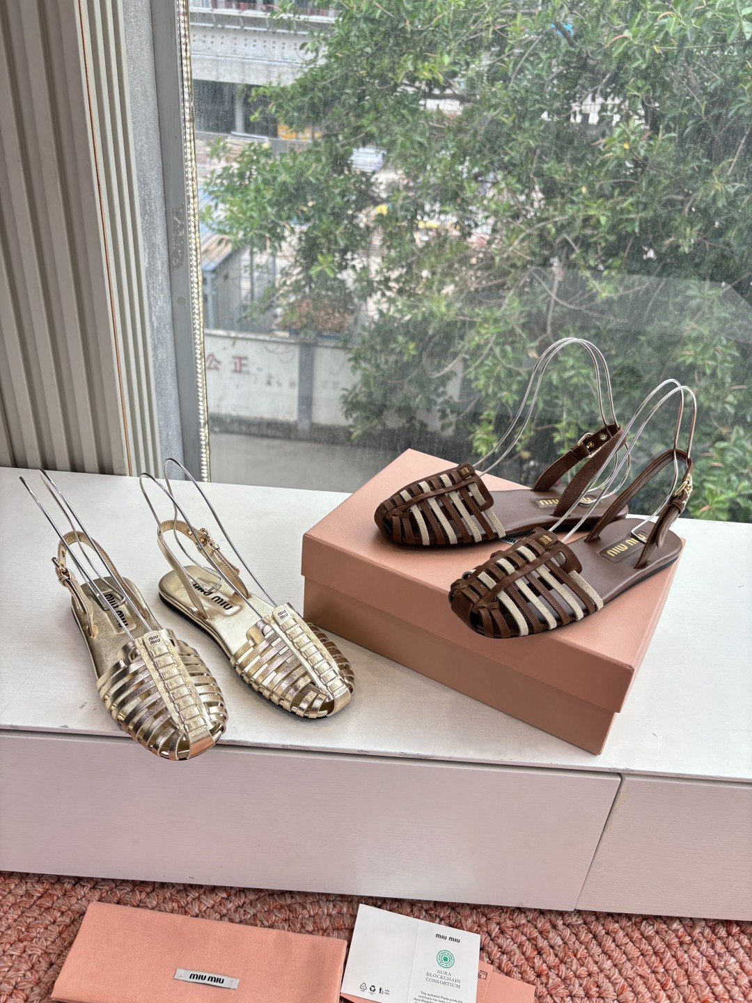 🌾G0286代购级独家上新Miu Miu2026牛皮半拖Zp开发 手工羊皮编织麻花菱格平底拖鞋秒杀市面版