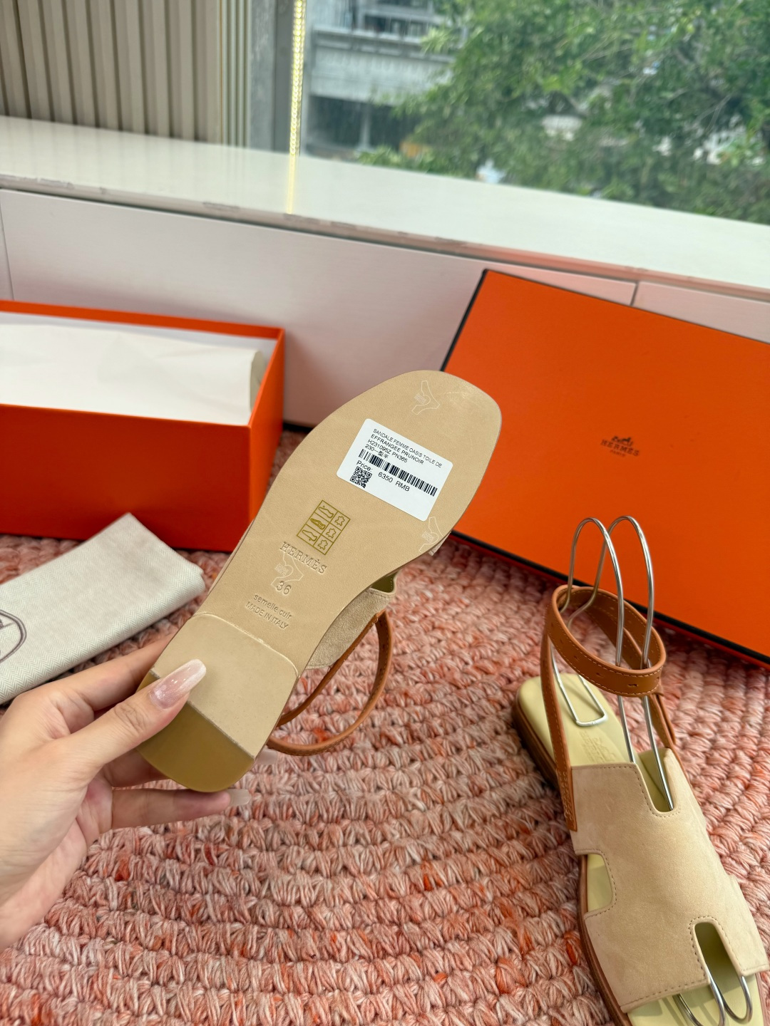 🌾G203高端品质H家 2026春夏新款 HERMES爱马仕H凉鞋一字平底真皮外穿凉鞋女扣平底金属银扣真