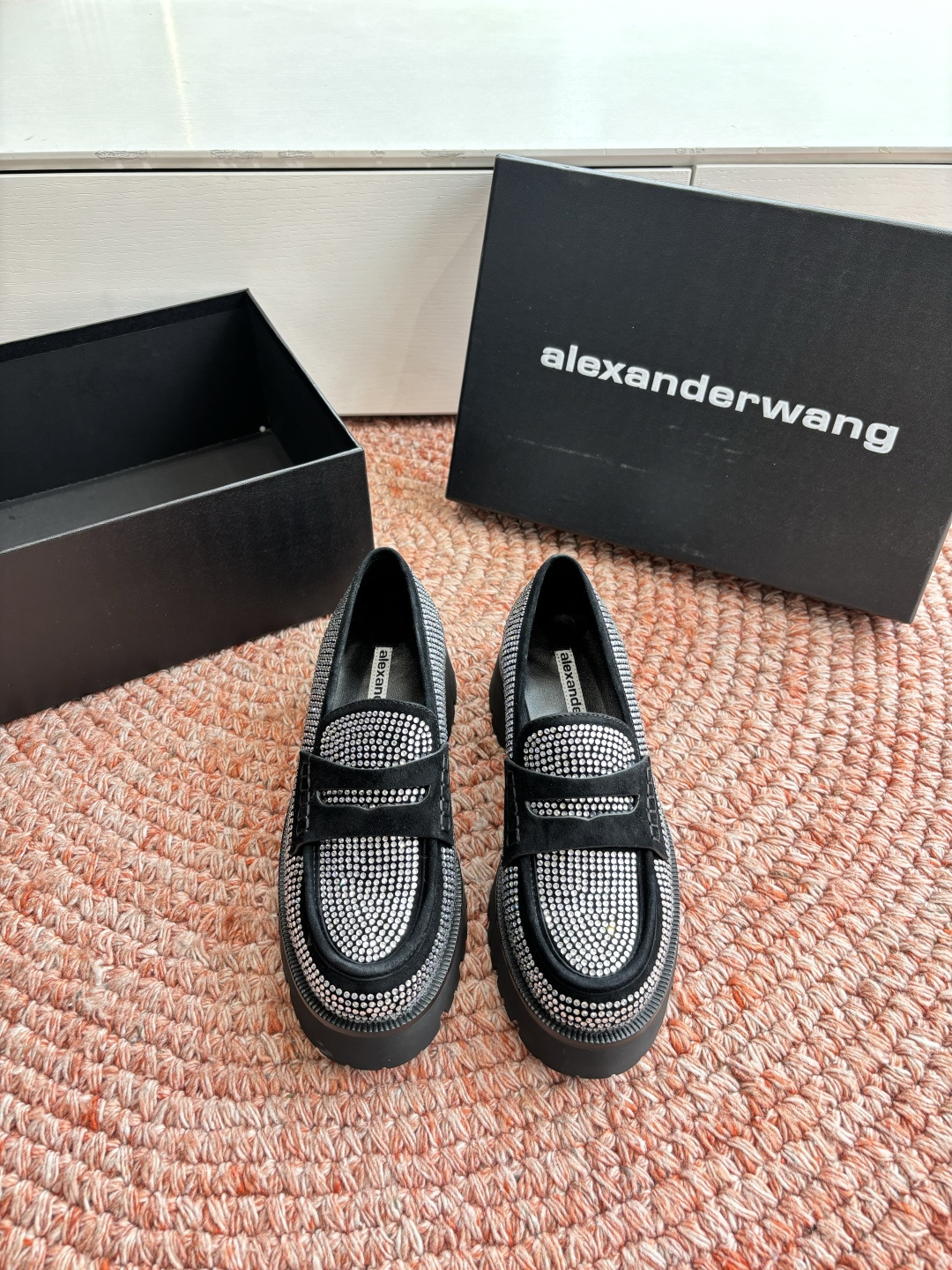 🌾G013顶级品质Alexander Wang aw carter亚历山大王 松糕厚底烫钻乐福鞋Jenn