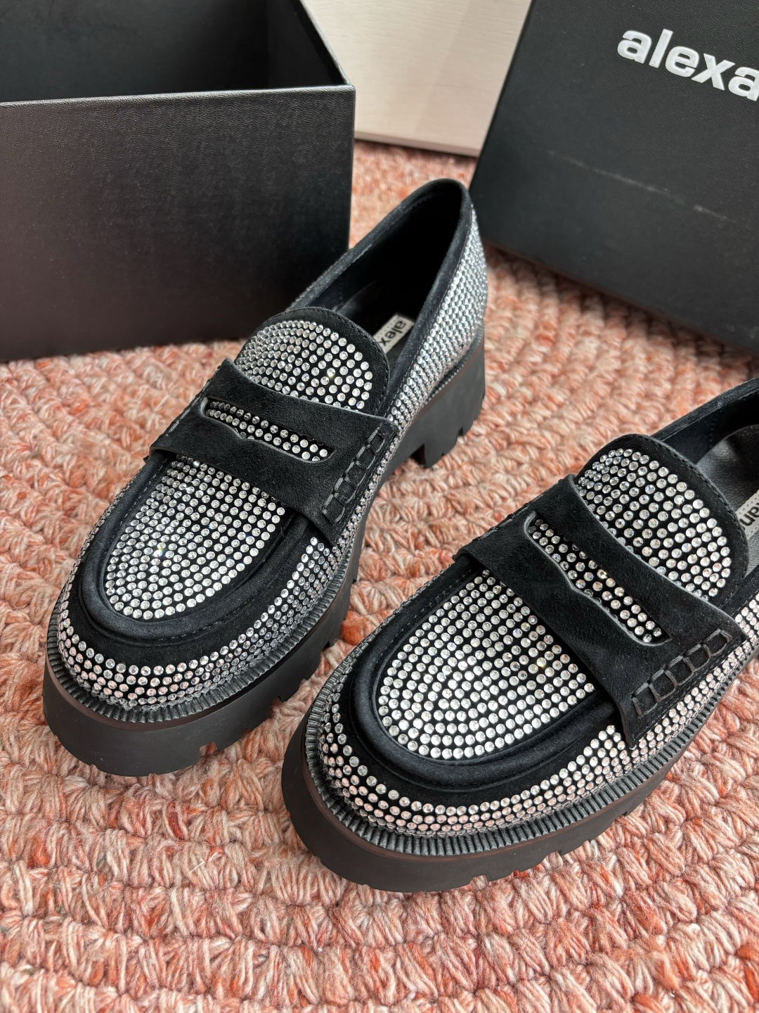 🌾G013顶级品质Alexander Wang aw carter亚历山大王 松糕厚底烫钻乐福鞋Jenn