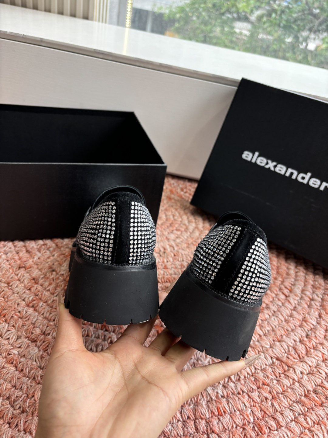 🌾G013顶级品质Alexander Wang aw carter亚历山大王 松糕厚底烫钻乐福鞋Jenn