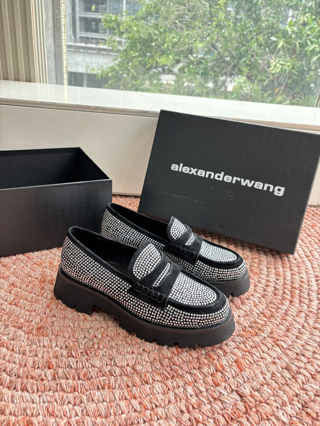 🌾G013顶级品质Alexander Wang aw carter亚历山大王 松糕厚底烫钻乐福鞋Jenn