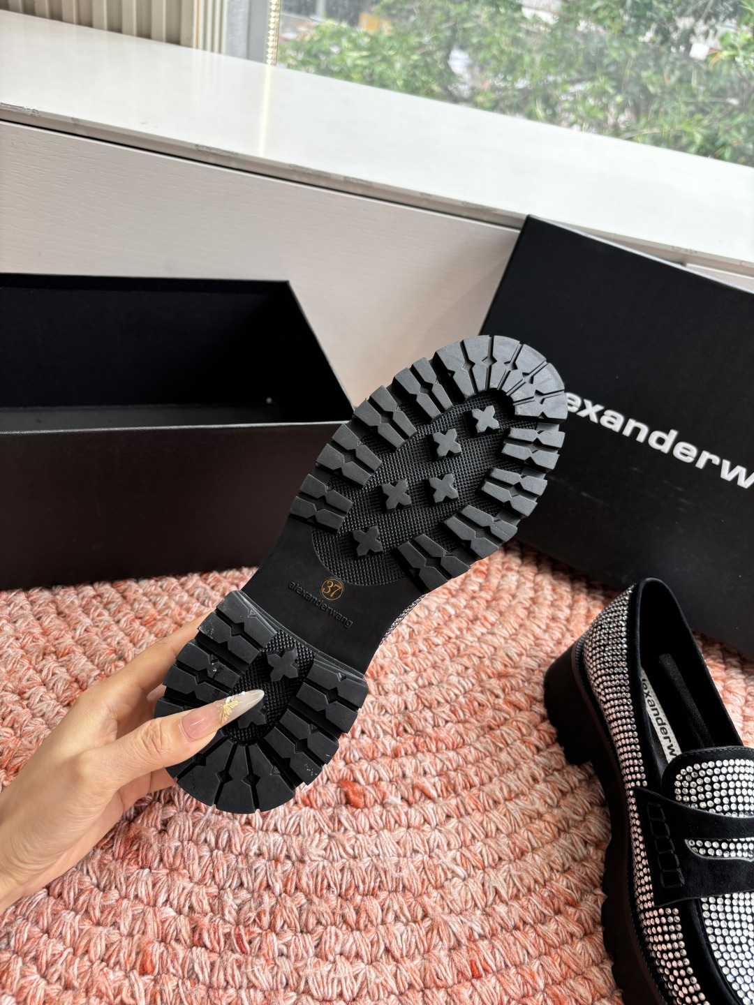 🌾G013顶级品质Alexander Wang aw carter亚历山大王 松糕厚底烫钻乐福鞋Jenn