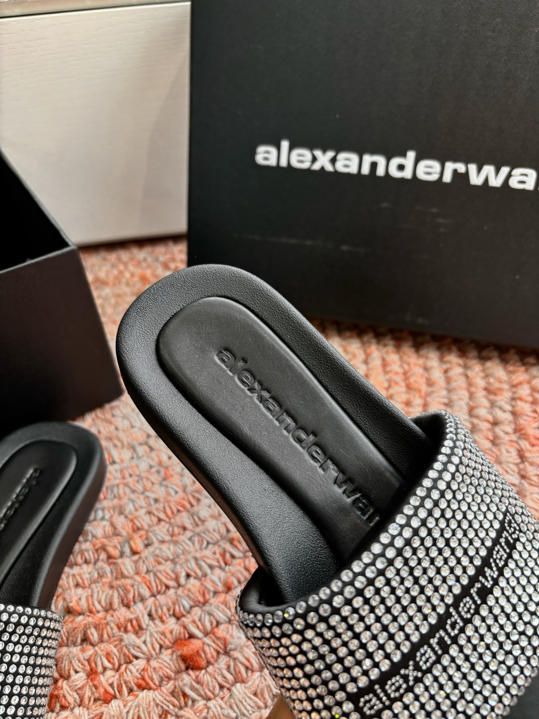 🌾G013顶级品质Alexander Wang aw carter亚历山大王 烫钻 拖鞋Jennie 大