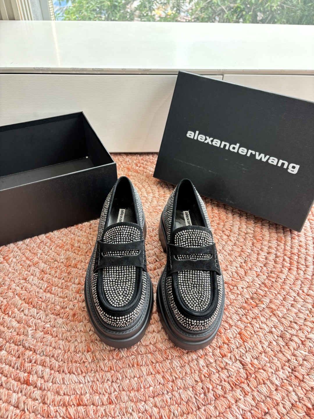 🌾G013顶级品质Alexander Wang aw carter亚历山大王 松糕厚底烫钻乐福鞋Jenn