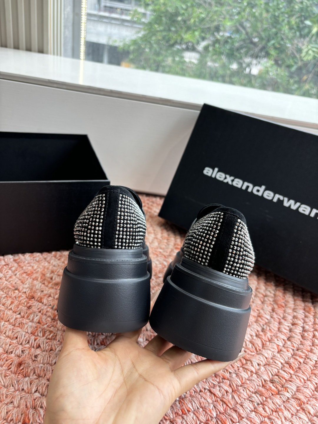 🌾G013顶级品质Alexander Wang aw carter亚历山大王 松糕厚底烫钻乐福鞋Jenn