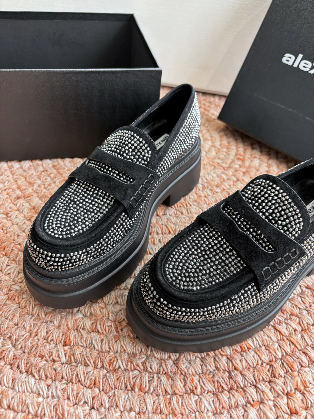 🌾G013顶级品质Alexander Wang aw carter亚历山大王 松糕厚底烫钻乐福鞋Jenn