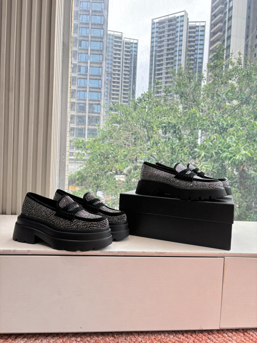 🌾G013顶级品质Alexander Wang aw carter亚历山大王 松糕厚底烫钻乐福鞋Jenn