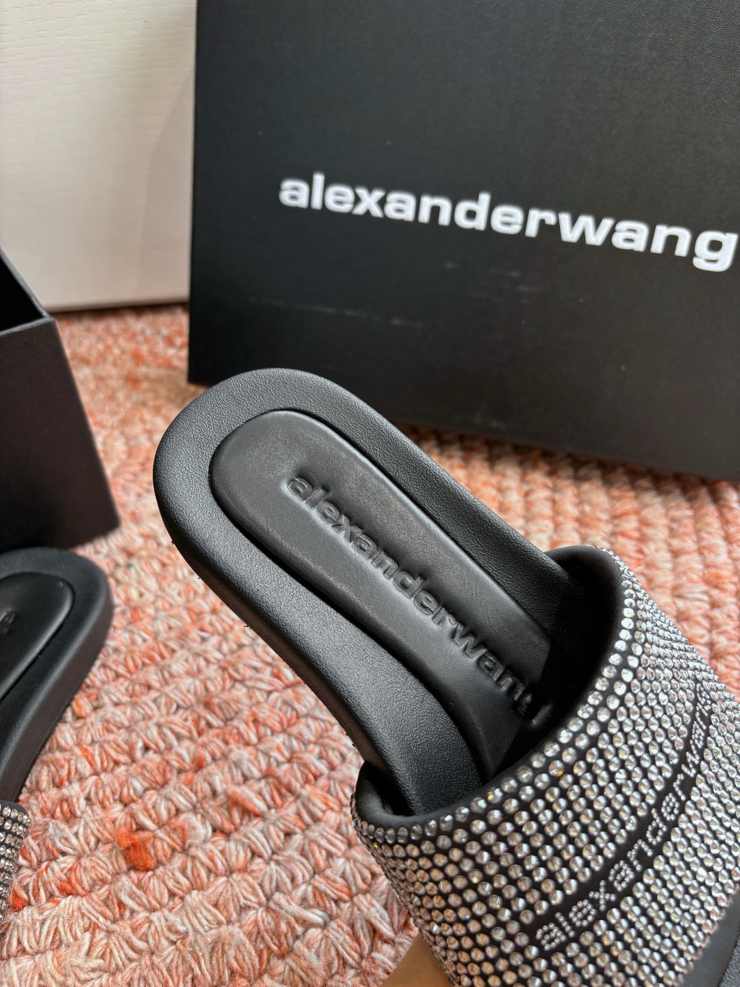 🌾G013顶级品质Alexander Wang aw carter亚历山大王 烫钻 拖鞋Jennie 大