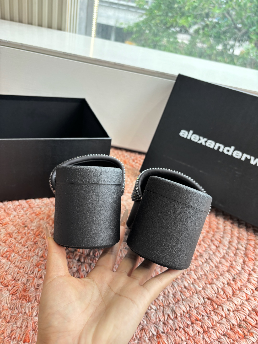 🌾G013顶级品质Alexander Wang aw carter亚历山大王 烫钻 拖鞋Jennie 大