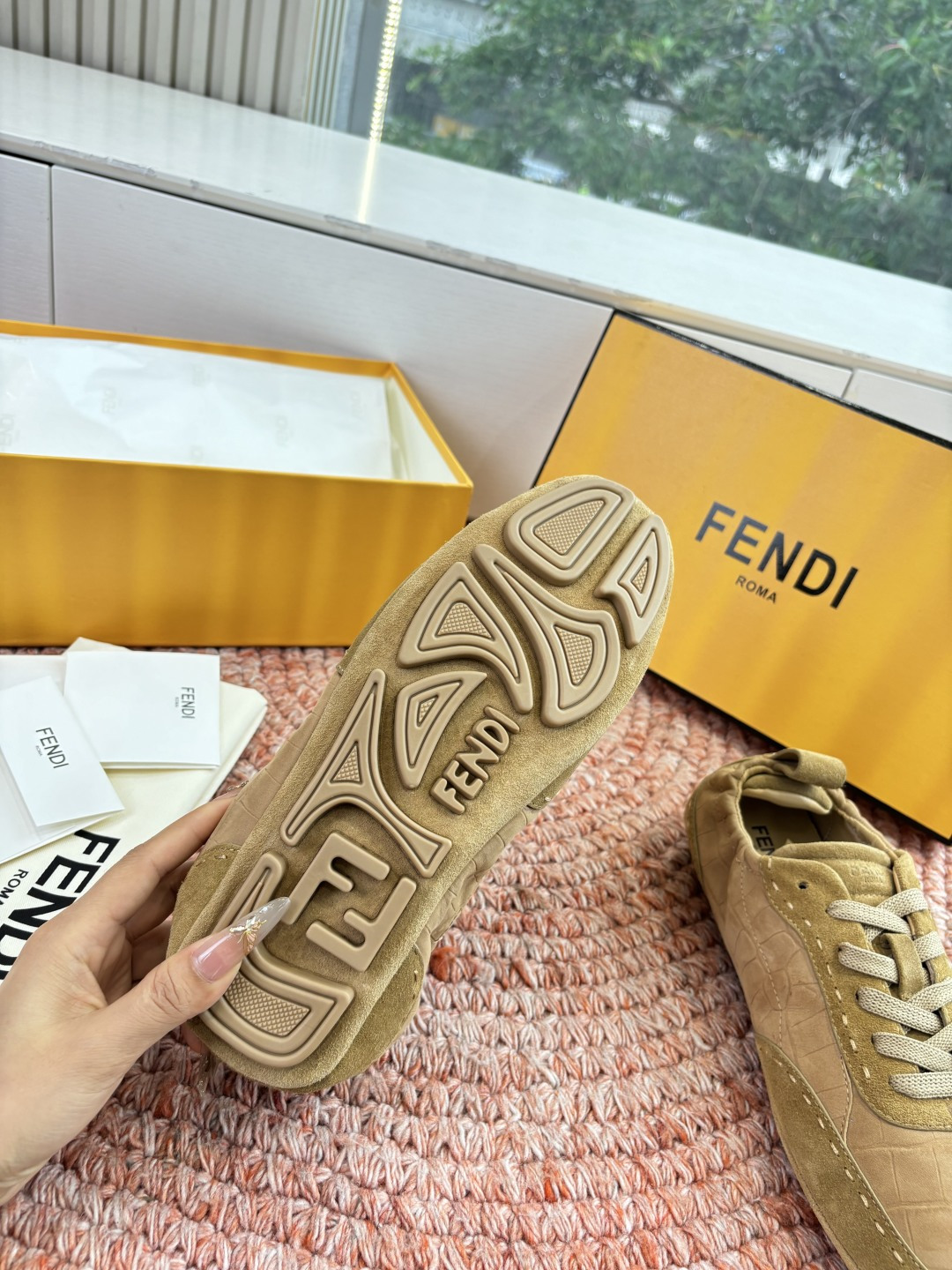 🌾G036Fendi芬迪 最新Fit系列 系带 松紧 芭蕾舞鞋 休闲鞋‼️ FENDI Fit系带低帮鞋