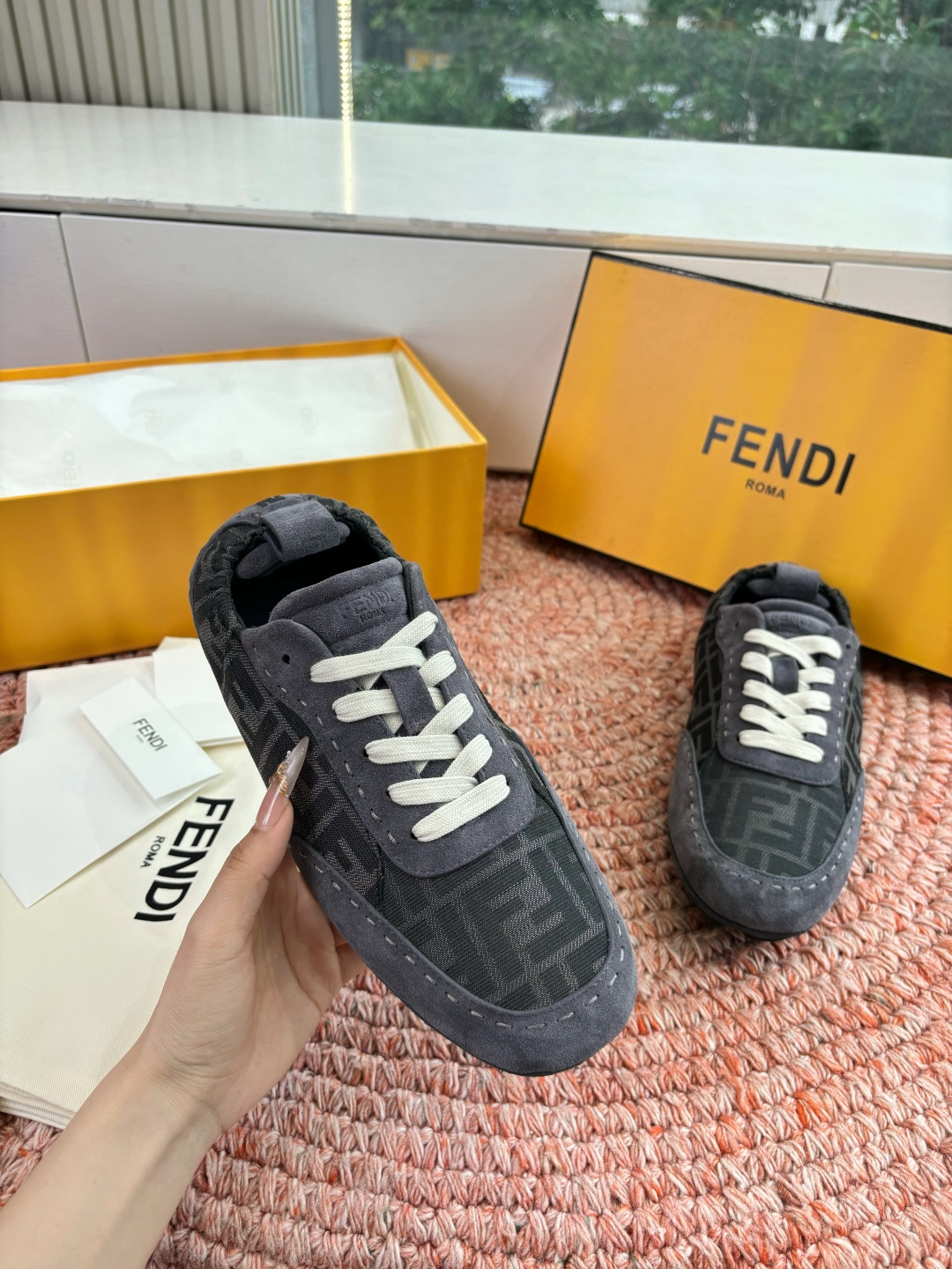 🌾G036Fendi芬迪 最新Fit系列 系带 松紧 芭蕾舞鞋 休闲鞋‼️ FENDI Fit系带低帮鞋