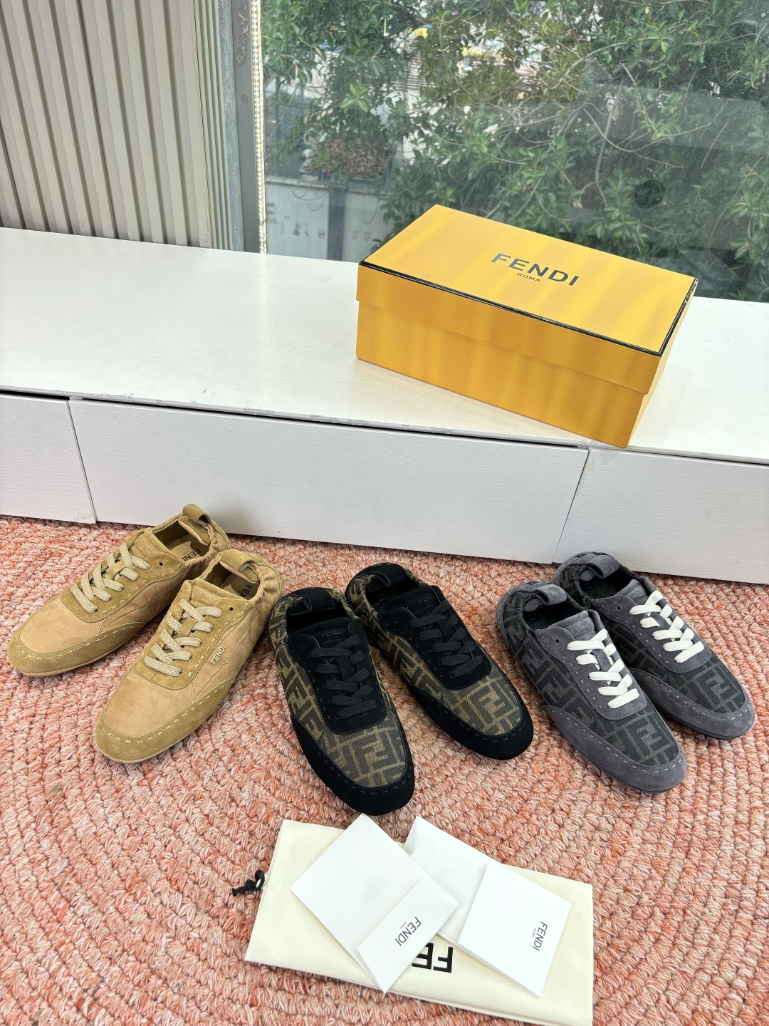 🌾G036Fendi芬迪 最新Fit系列 系带 松紧 芭蕾舞鞋 休闲鞋‼️ FENDI Fit系带低帮鞋