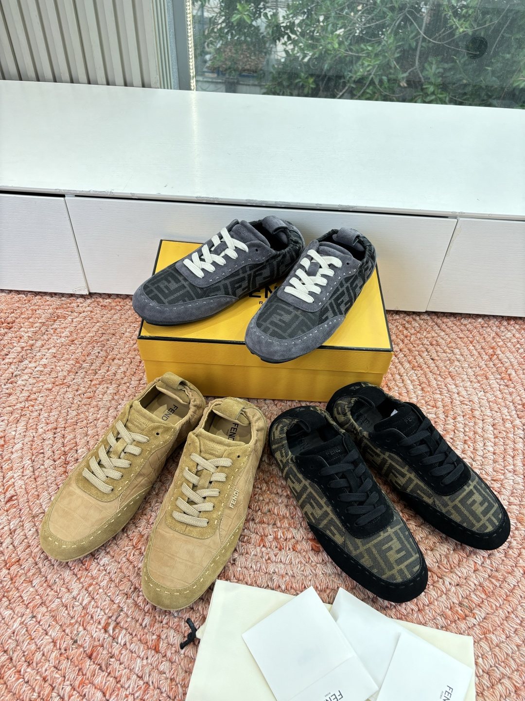 🌾G036Fendi芬迪 最新Fit系列 系带 松紧 芭蕾舞鞋 休闲鞋‼️ FENDI Fit系带低帮鞋