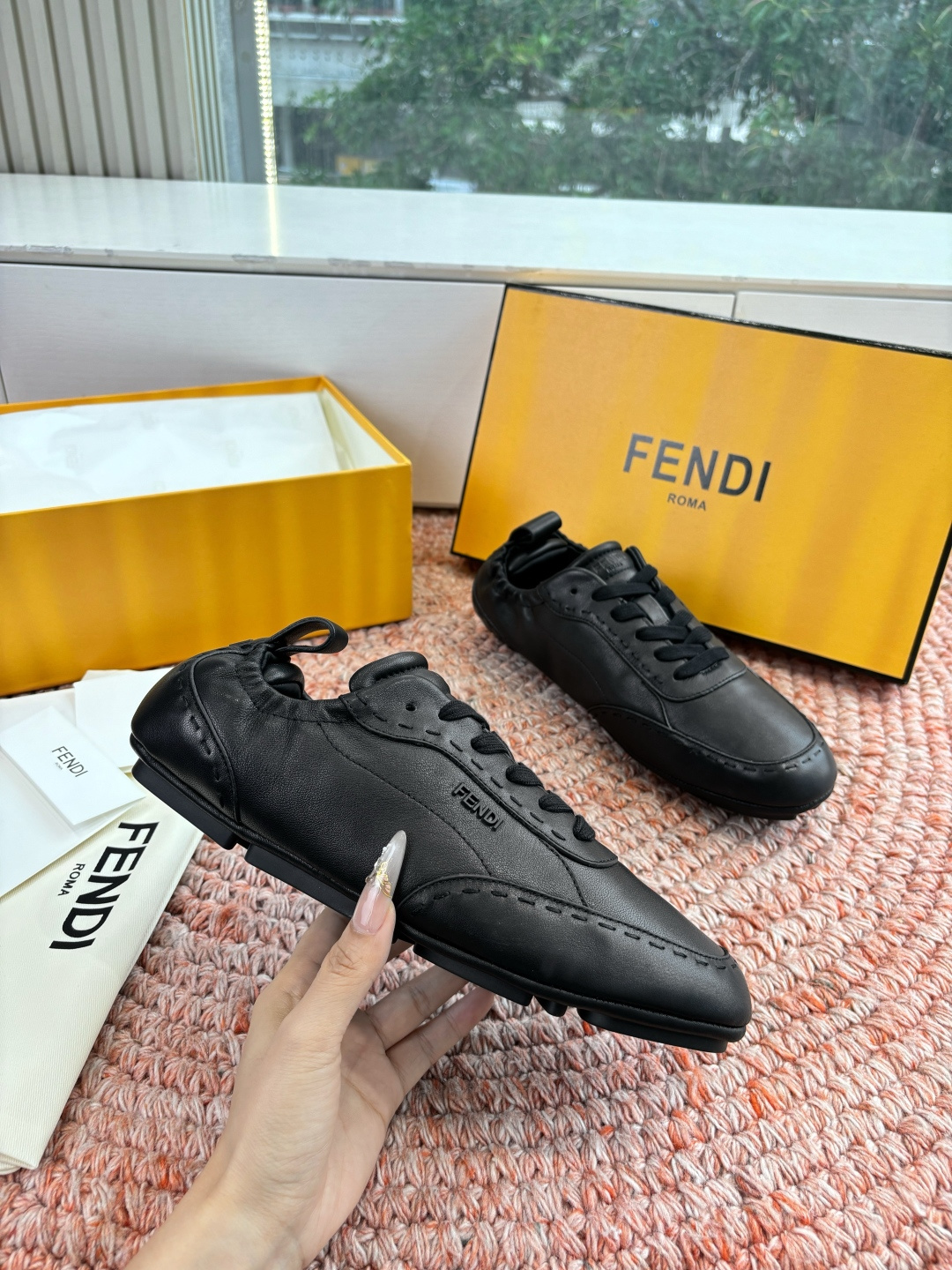 🌾G036Fendi芬迪 最新Fit系列 系带 松紧 芭蕾舞鞋 休闲鞋‼️ FENDI Fit系带低帮鞋