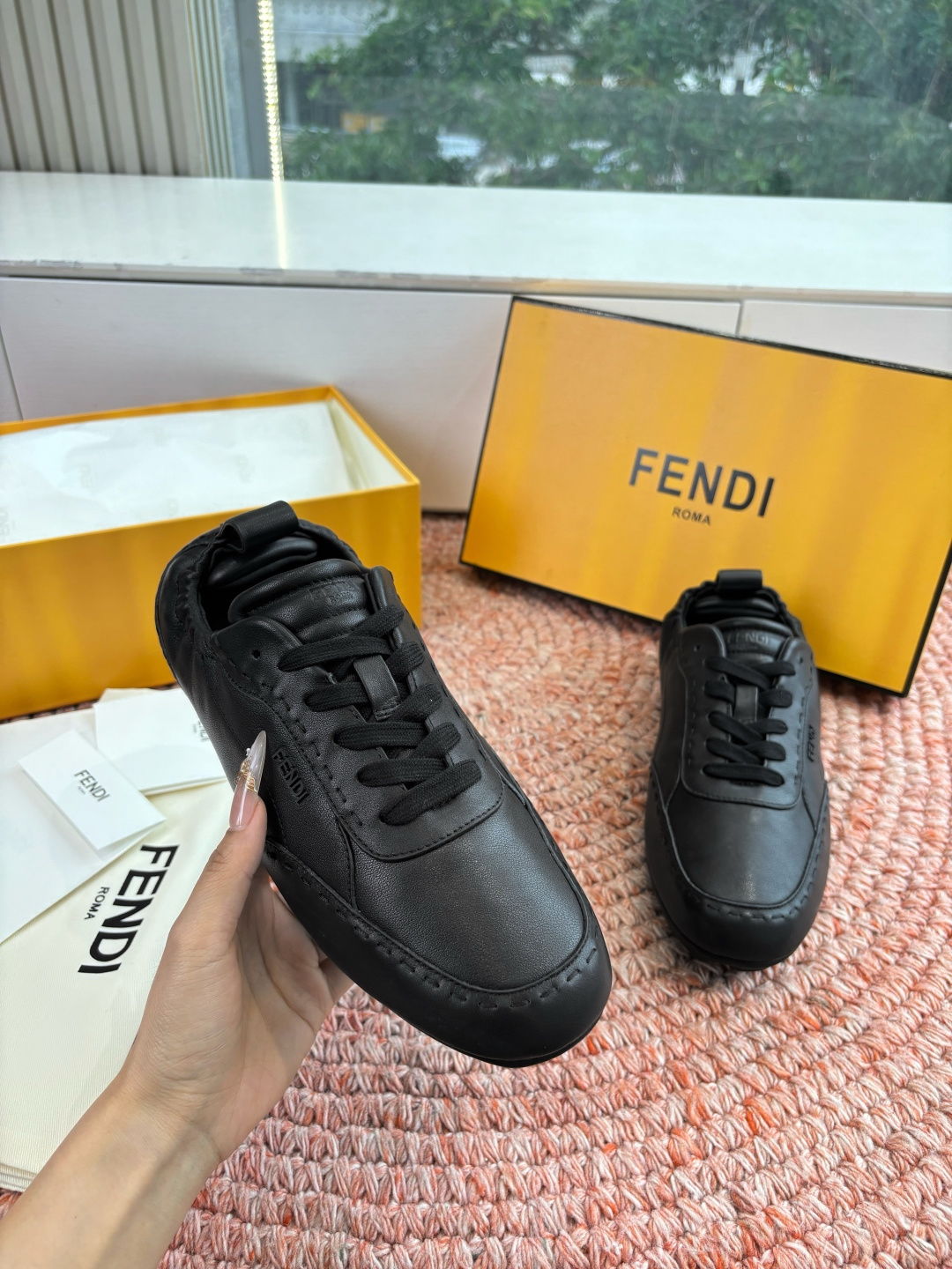 🌾G036Fendi芬迪 最新Fit系列 系带 松紧 芭蕾舞鞋 休闲鞋‼️ FENDI Fit系带低帮鞋