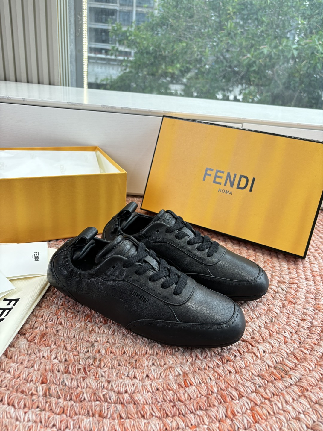 🌾G036Fendi芬迪 最新Fit系列 系带 松紧 芭蕾舞鞋 休闲鞋‼️ FENDI Fit系带低帮鞋
