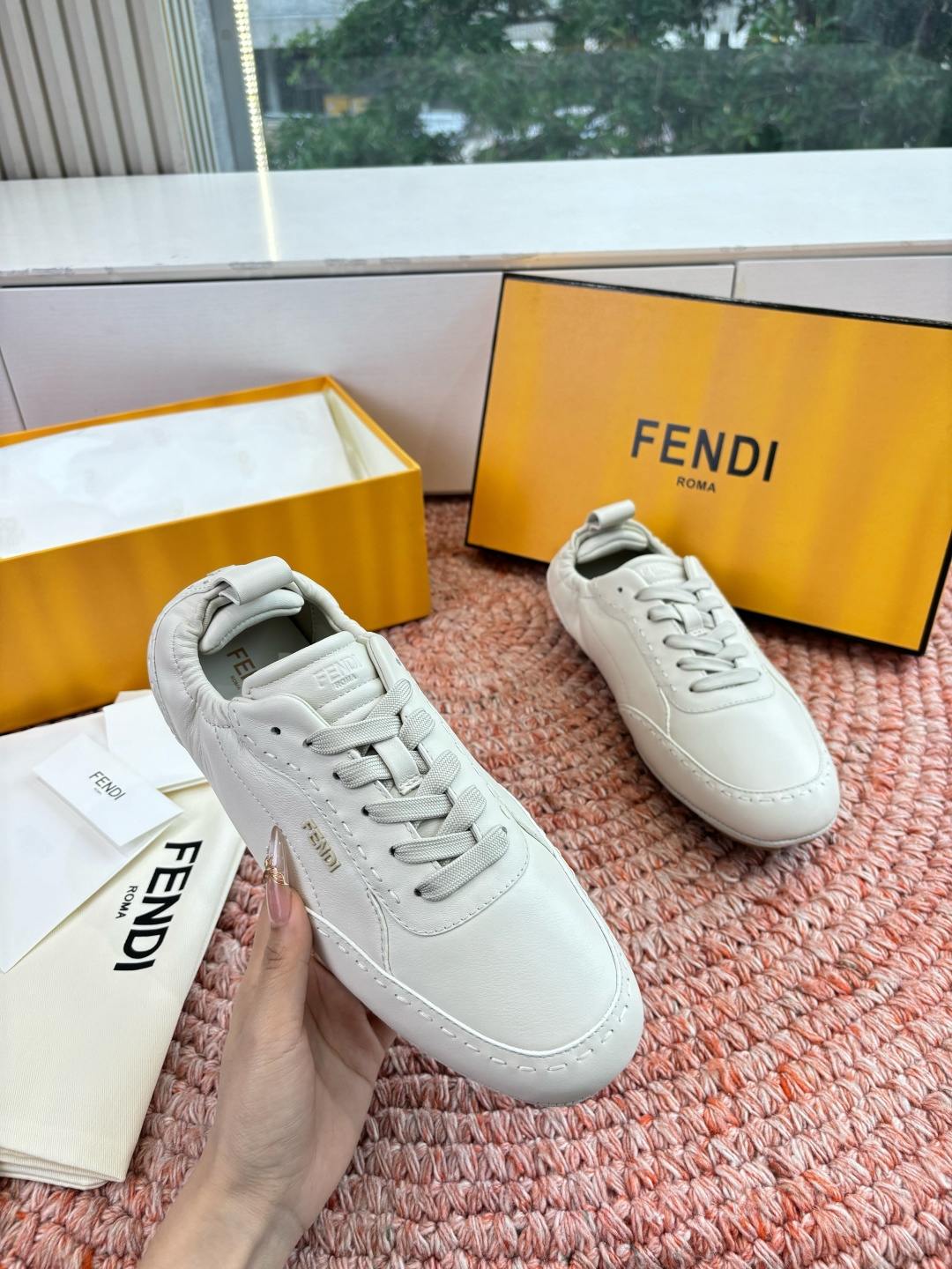 🌾G036Fendi芬迪 最新Fit系列 系带 松紧 芭蕾舞鞋 休闲鞋‼️ FENDI Fit系带低帮鞋