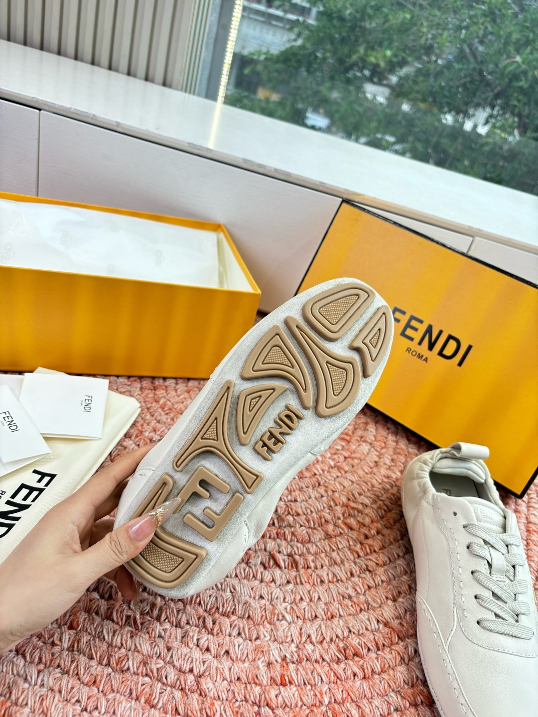 🌾G036Fendi芬迪 最新Fit系列 系带 松紧 芭蕾舞鞋 休闲鞋‼️ FENDI Fit系带低帮鞋