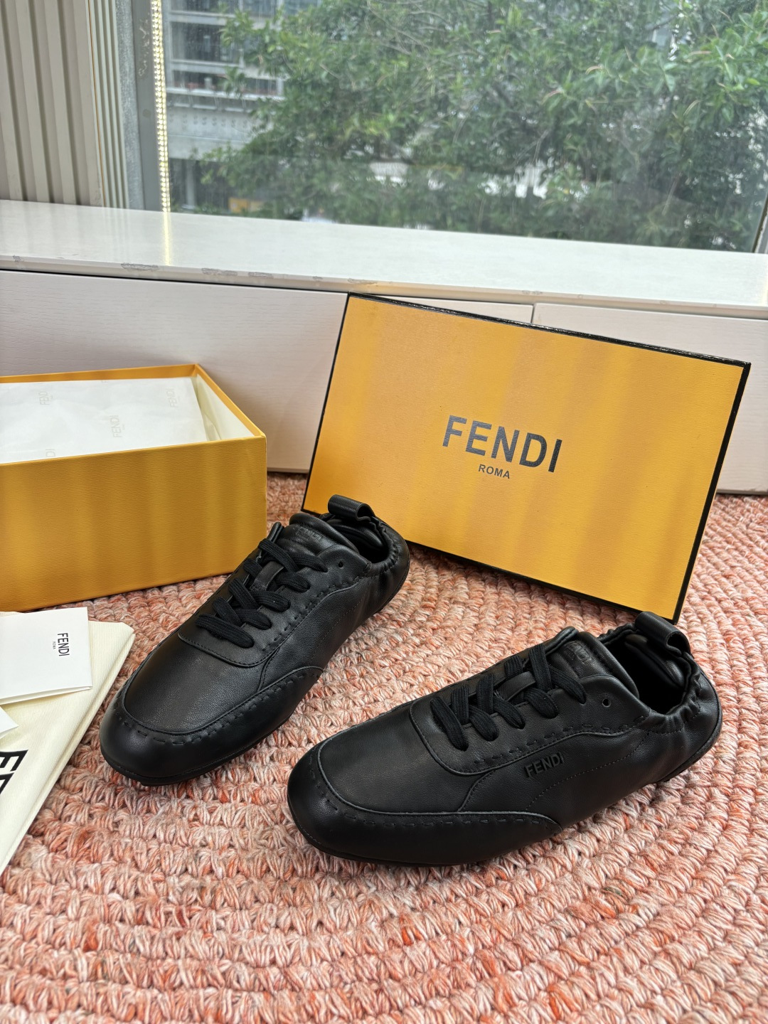 🌾G036Fendi芬迪 最新Fit系列 系带 松紧 芭蕾舞鞋 休闲鞋‼️ FENDI Fit系带低帮鞋