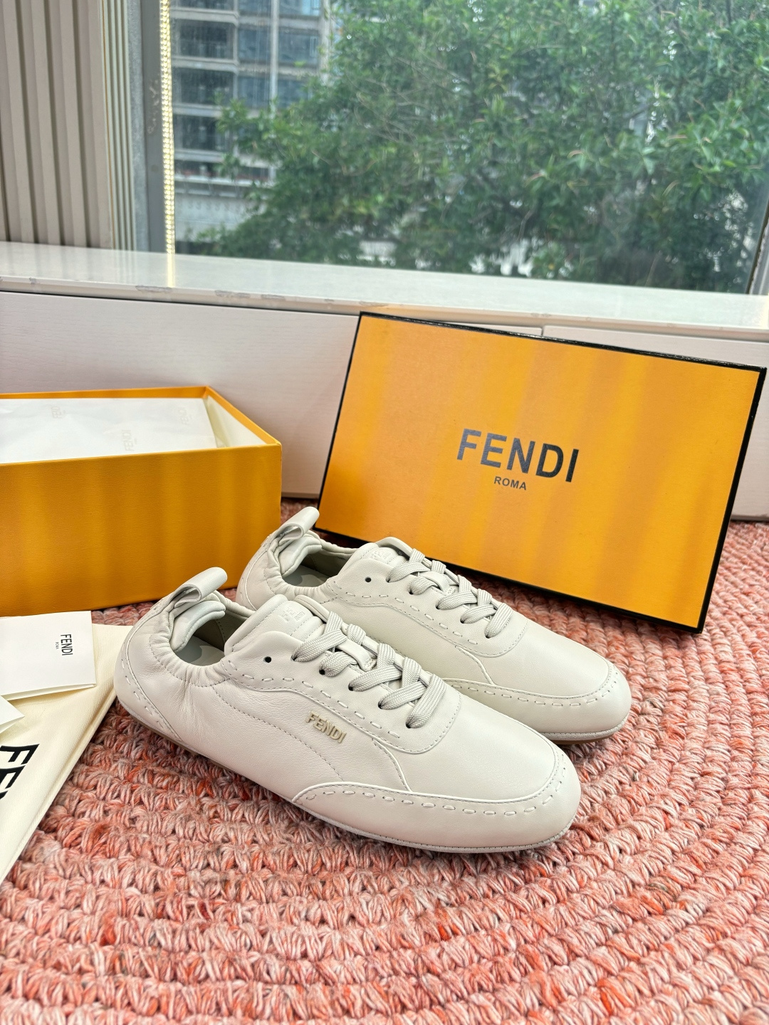🌾G036Fendi芬迪 最新Fit系列 系带 松紧 芭蕾舞鞋 休闲鞋‼️ FENDI Fit系带低帮鞋