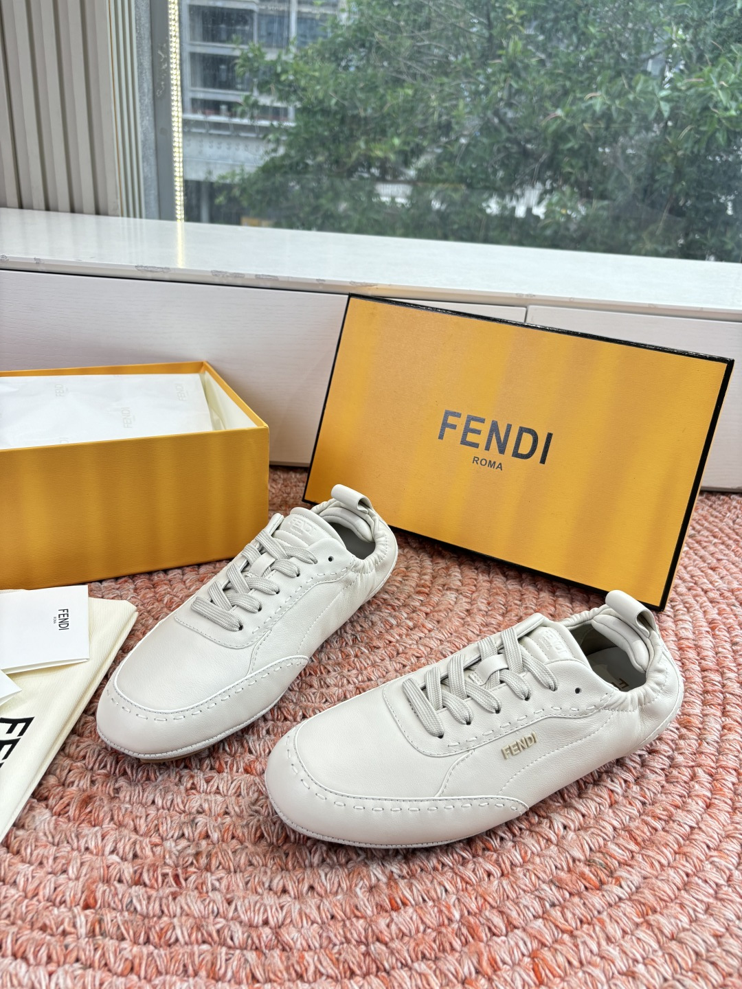 🌾G036Fendi芬迪 最新Fit系列 系带 松紧 芭蕾舞鞋 休闲鞋‼️ FENDI Fit系带低帮鞋