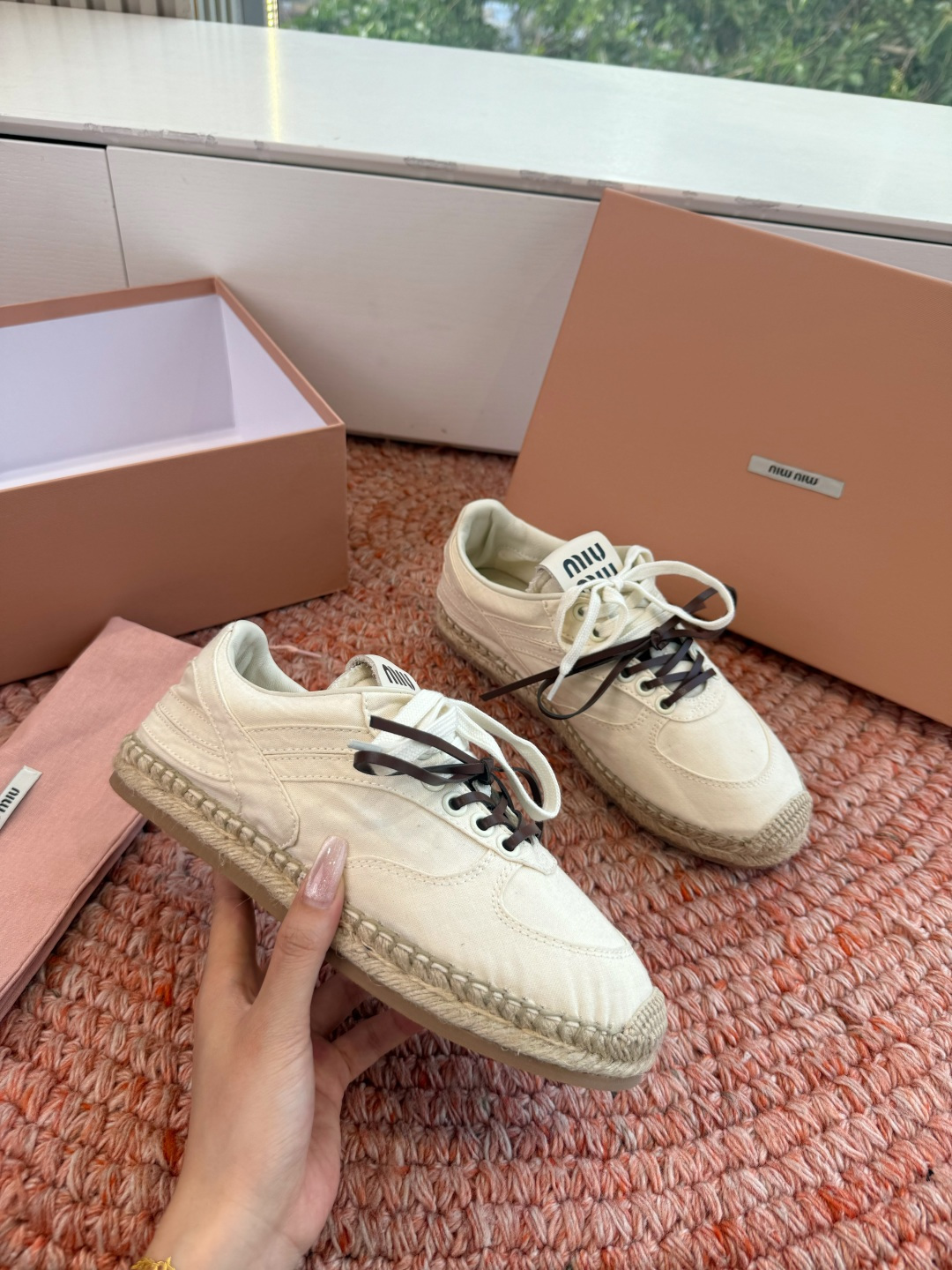 🌾G027顶级品质Miumiu 2026秋冬新款 编织麻绳渔夫鞋新走秀系列 经典升级 舒适度与时髦度并存