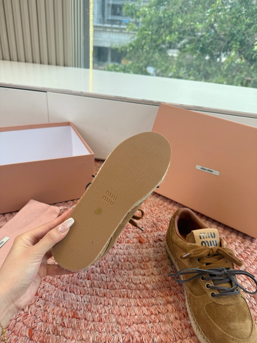 🌾G027顶级品质Miumiu 2026秋冬新款 编织麻绳渔夫鞋新走秀系列 经典升级 舒适度与时髦度并存