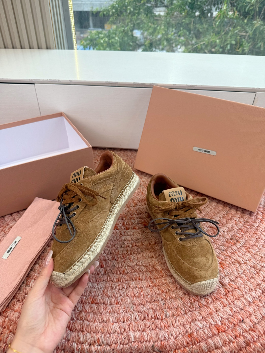 🌾G027顶级品质Miumiu 2026秋冬新款 编织麻绳渔夫鞋新走秀系列 经典升级 舒适度与时髦度并存