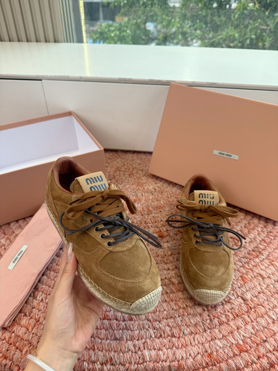 🌾G027顶级品质Miumiu 2026秋冬新款 编织麻绳渔夫鞋新走秀系列 经典升级 舒适度与时髦度并存