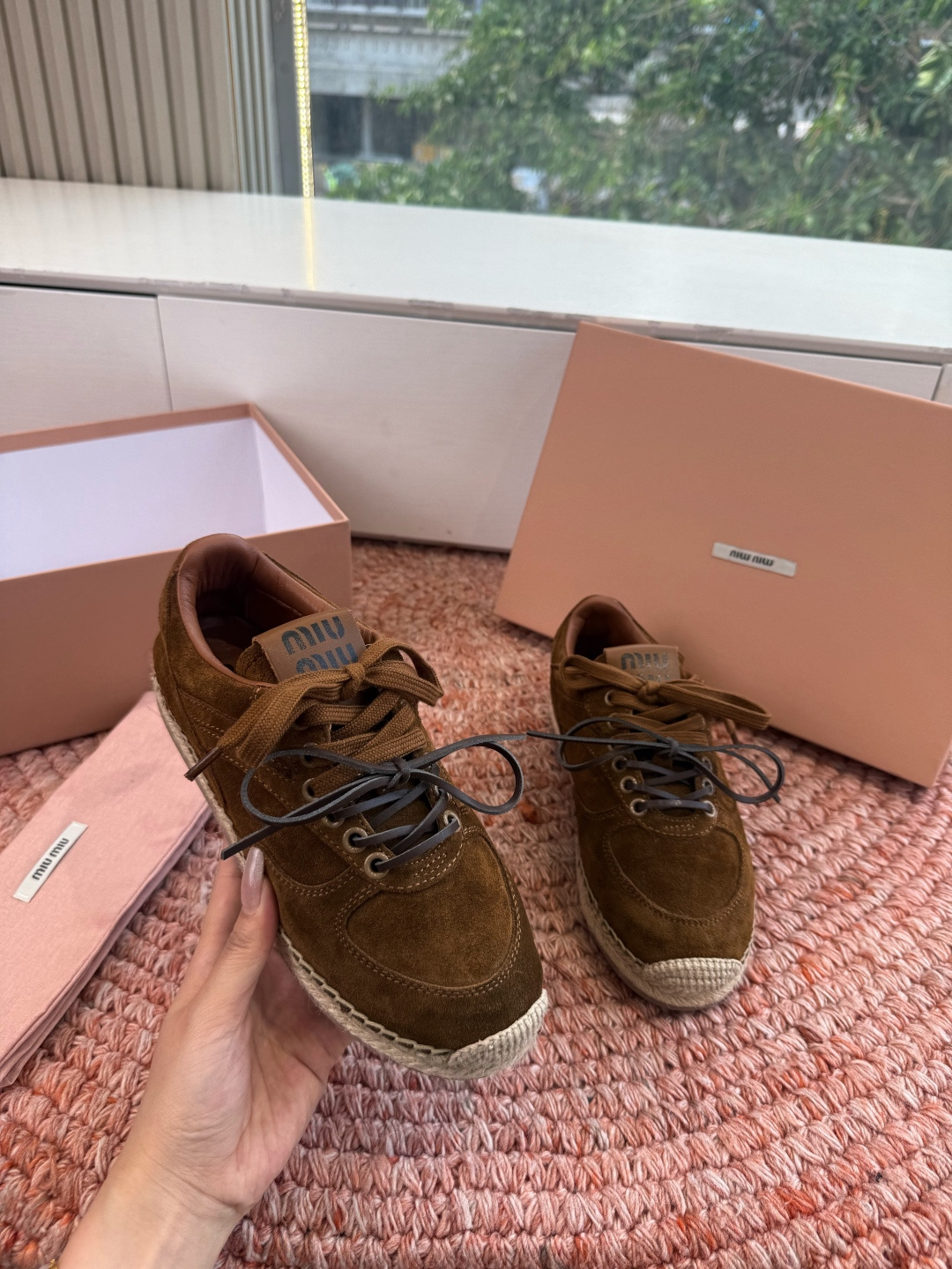 🌾G027顶级品质Miumiu 2026秋冬新款 编织麻绳渔夫鞋新走秀系列 经典升级 舒适度与时髦度并存