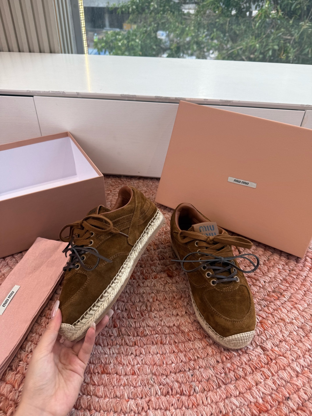 🌾G027顶级品质Miumiu 2026秋冬新款 编织麻绳渔夫鞋新走秀系列 经典升级 舒适度与时髦度并存