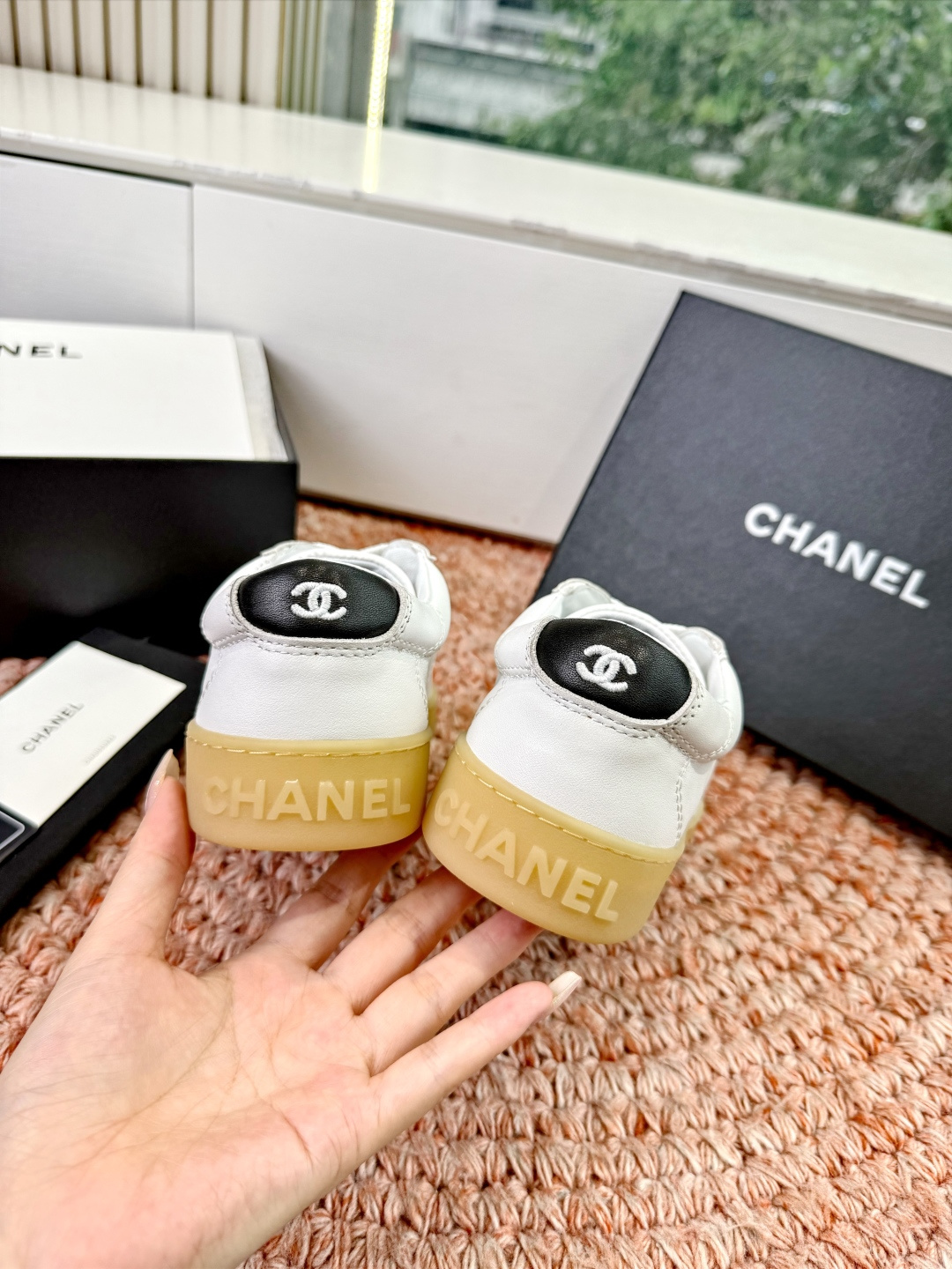 P🌾G059😀所见即所得CHANEL/香奈儿2026新款小香风麂皮圆头熊运动鞋时尚增高鞋休闲鞋面料：进口