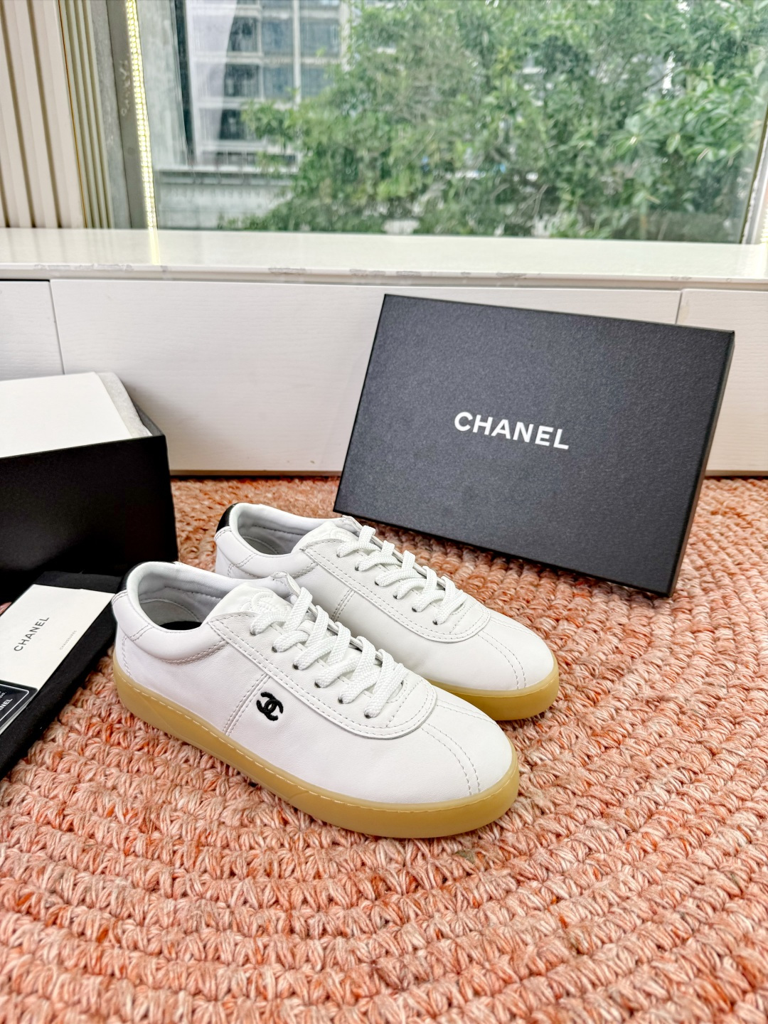 P🌾G059😀所见即所得CHANEL/香奈儿2026新款小香风麂皮圆头熊运动鞋时尚增高鞋休闲鞋面料：进口