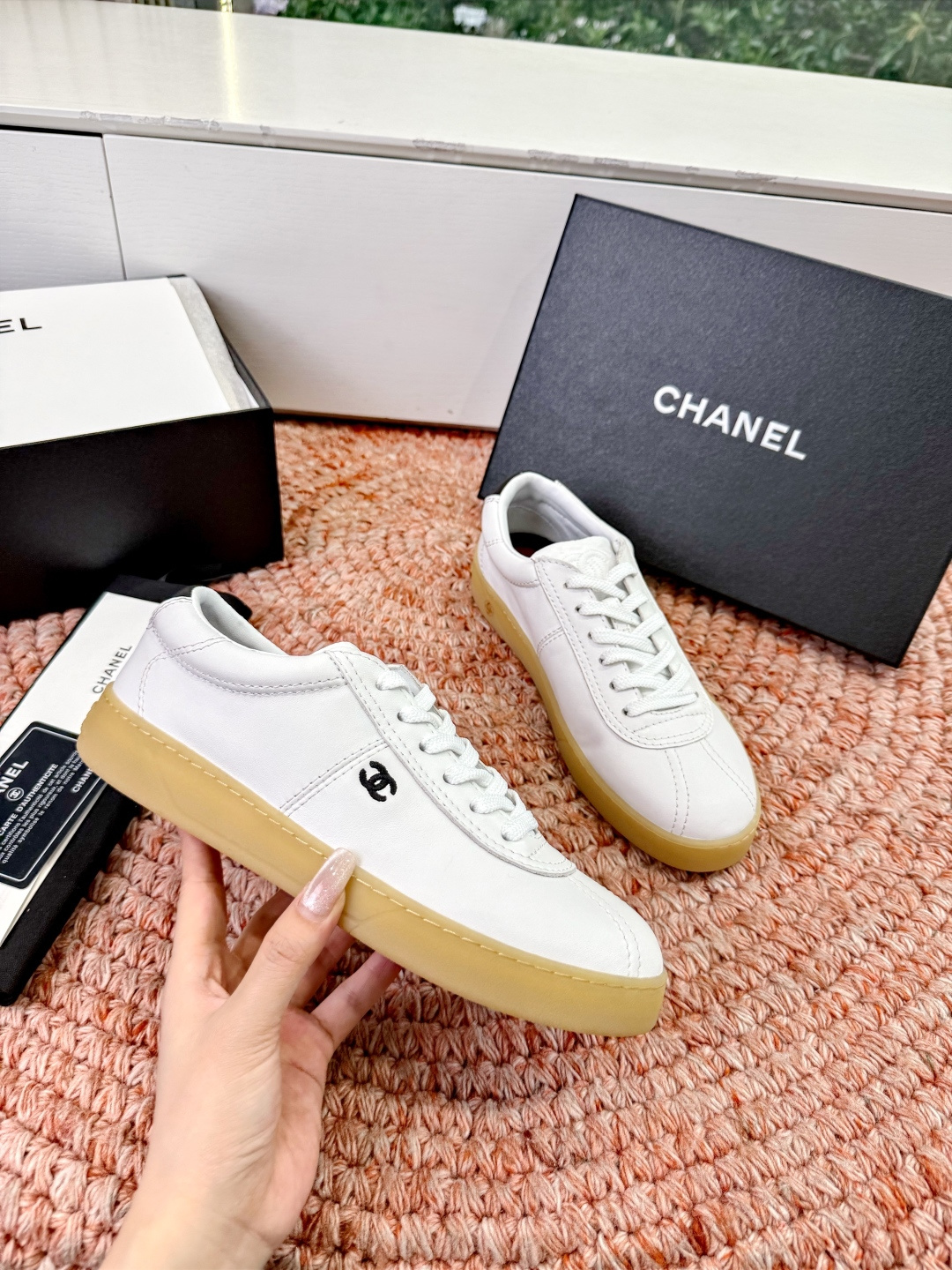 P🌾G059😀所见即所得CHANEL/香奈儿2026新款小香风麂皮圆头熊运动鞋时尚增高鞋休闲鞋面料：进口