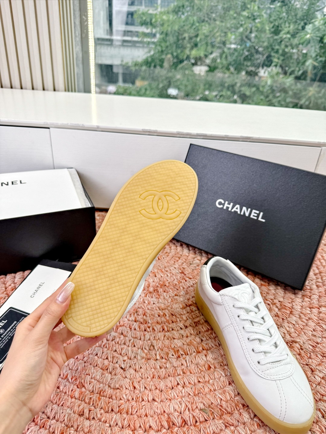 P🌾G059😀所见即所得CHANEL/香奈儿2026新款小香风麂皮圆头熊运动鞋时尚增高鞋休闲鞋面料：进口