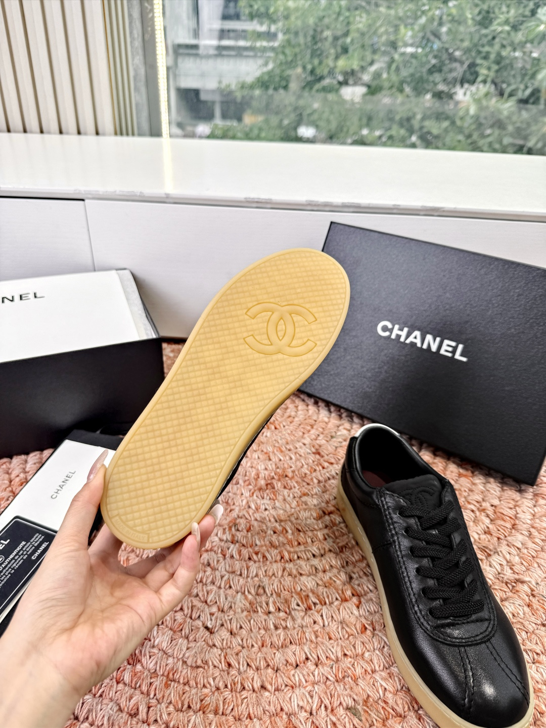 P🌾G059😀所见即所得CHANEL/香奈儿2026新款小香风麂皮圆头熊运动鞋时尚增高鞋休闲鞋面料：进口