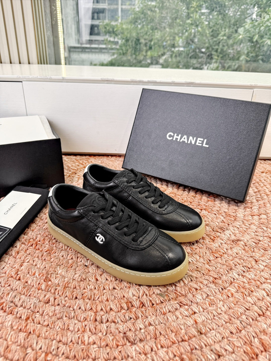 P🌾G059😀所见即所得CHANEL/香奈儿2026新款小香风麂皮圆头熊运动鞋时尚增高鞋休闲鞋面料：进口