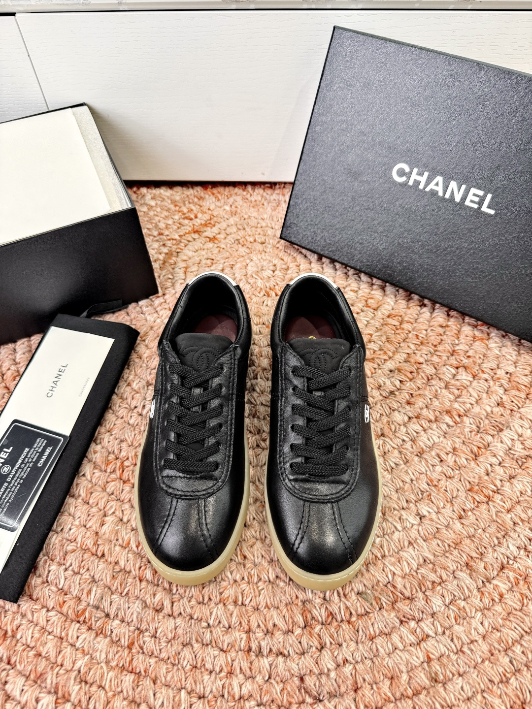 P🌾G059😀所见即所得CHANEL/香奈儿2026新款小香风麂皮圆头熊运动鞋时尚增高鞋休闲鞋面料：进口