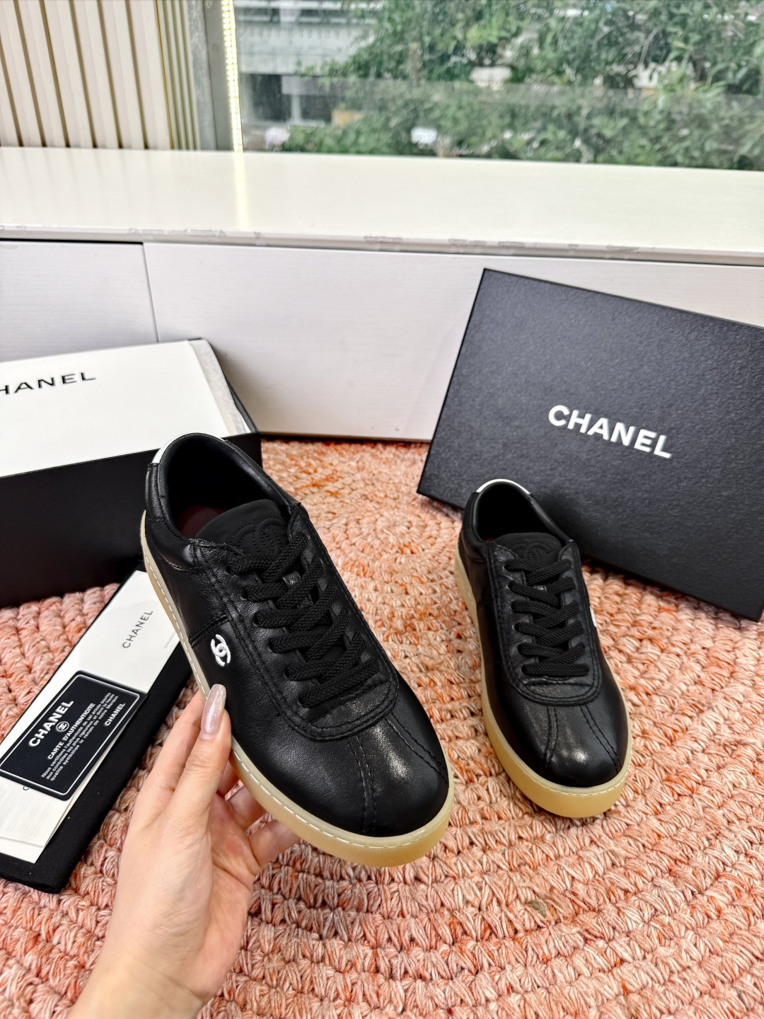 P🌾G059😀所见即所得CHANEL/香奈儿2026新款小香风麂皮圆头熊运动鞋时尚增高鞋休闲鞋面料：进口