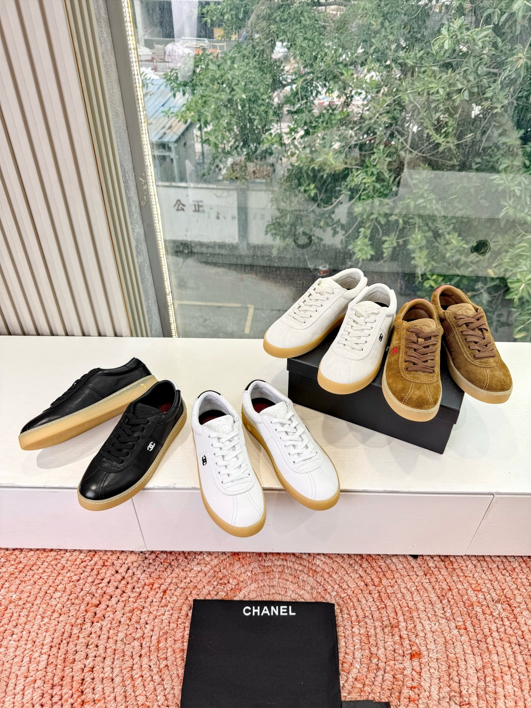 P🌾G059😀所见即所得CHANEL/香奈儿2026新款小香风麂皮圆头熊运动鞋时尚增高鞋休闲鞋面料：进口